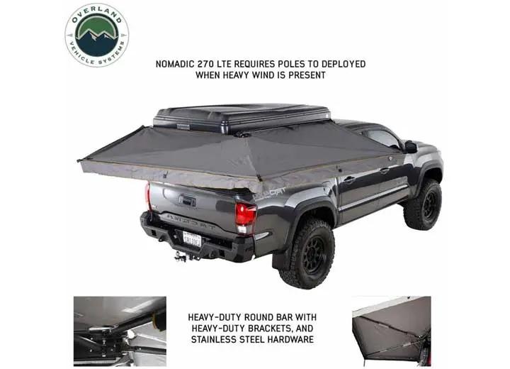 Overland Vehicle Systems / Up Down Air - NOMADIC 270 LTE Side Awning with Installation Bracket Kit