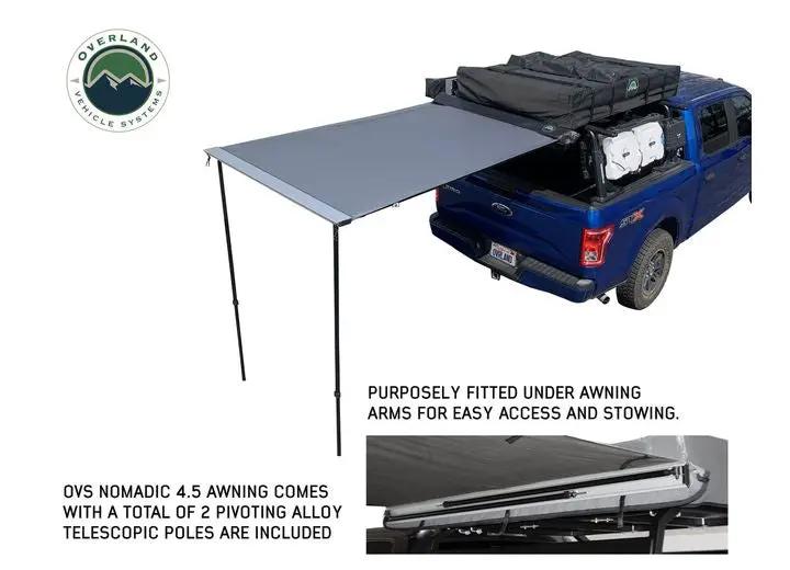 Overland Vehicle Systems / Up Down Air - NOMADIC 4.5FT AWNING WITH STYLISH BLACK CANOPY