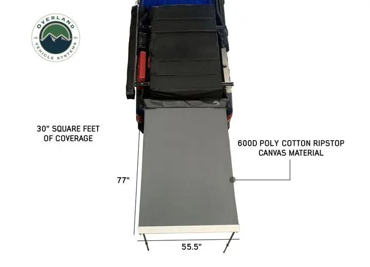Overland Vehicle Systems / Up Down Air - NOMADIC 4.5FT AWNING WITH STYLISH BLACK CANOPY