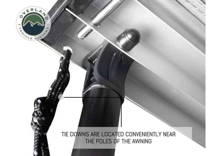 Overland Vehicle Systems / Up Down Air - NOMADIC AWNING 2.0 - 6.5FT BLACK COVERED OUTDOOR SHADE SOLUTION