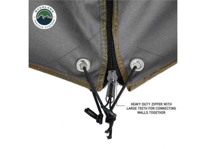 Overland Vehicle Systems / Up Down Air - NOMADIC AWNING 270 - DRIVER'S SIDE WALL 2 WITH WINDOW - STYLISH DARK GRAY - INCLUDES STORAGE BAG