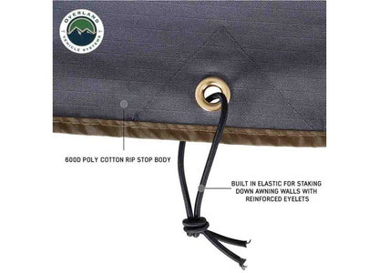 Overland Vehicle Systems / Up Down Air - NOMADIC AWNING 270 - DRIVER'S SIDE WALL 2 WITH WINDOW - STYLISH DARK GRAY - INCLUDES STORAGE BAG