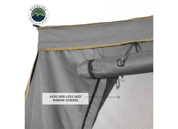 Overland Vehicle Systems / Up Down Air - NOMADIC AWNING 270 - DRIVER'S SIDE WALL 2 WITH WINDOW - STYLISH DARK GRAY - INCLUDES STORAGE BAG