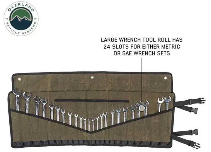 Overland Vehicle Systems / Up Down Air - OVERSIZED WRENCH CARRY ROLL (24 POCKETS) 16 WAXED CANVAS