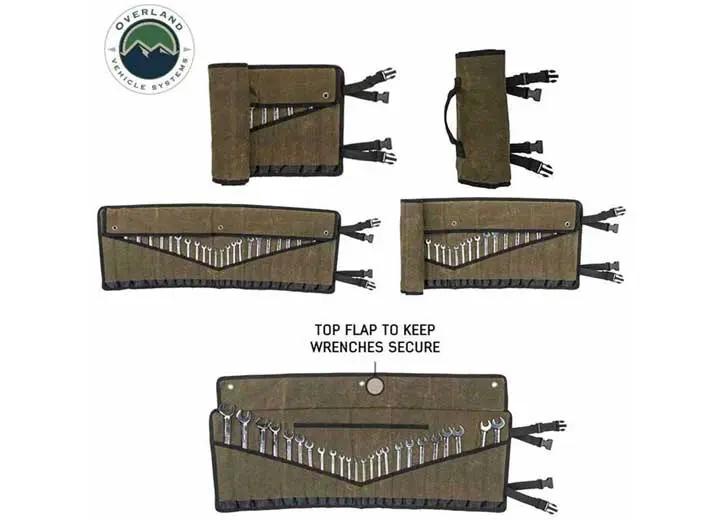 Overland Vehicle Systems / Up Down Air - OVERSIZED WRENCH CARRY ROLL (24 POCKETS) 16 WAXED CANVAS