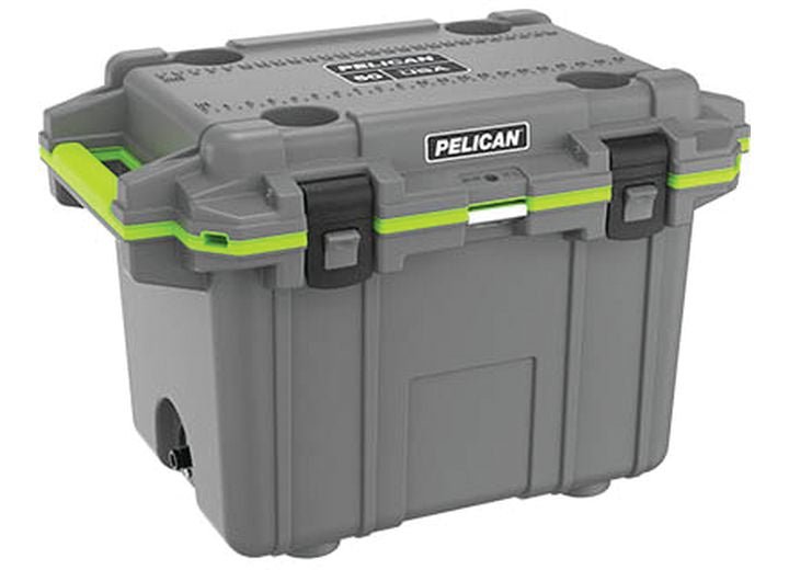 Pelican 50 Qt Elite Cooler in Charcoal and Forest Green - Robust, Insulated, Perfect for Camping and Outdoor Adventures – Waterproof, Crushproof, and Impact-Resistant Storage Solution