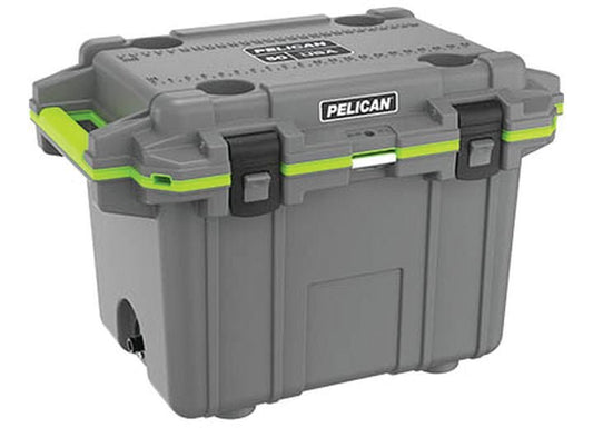 Pelican 50 Qt Elite Cooler In Dark Grey And Evergreen - Durable, Insulated, Ideal For Camping And Outdoor Use - Durable, Waterproof, and Impact-Resistant Gear Protection