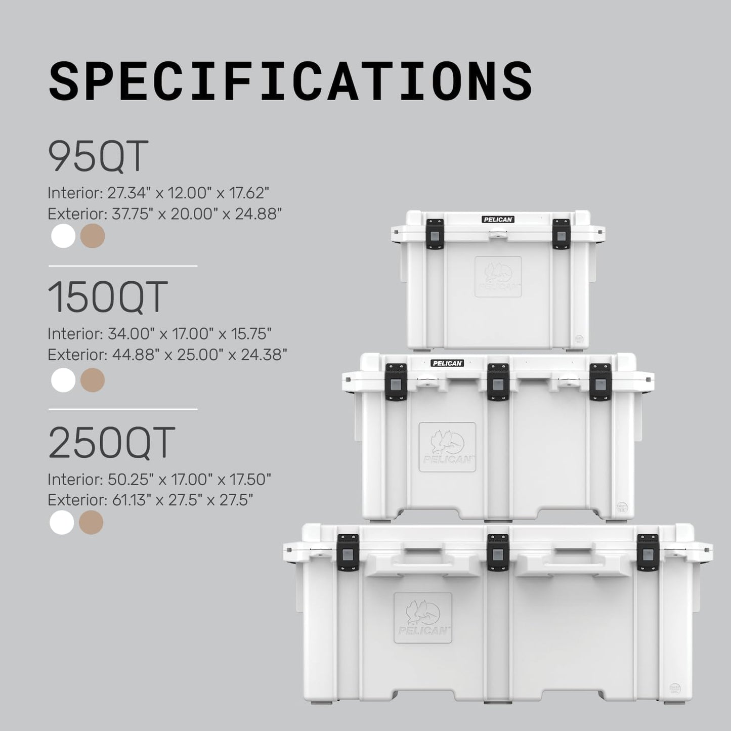Pelican Rc 95Q Elite Tan Cooler – Rugged, Waterproof, and Impact-Resistant Storage Solution