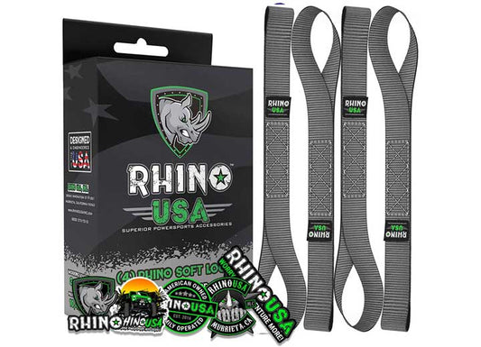 Premium Gray Soft Loops Motorcycle Tie-Down Set (4-Pack) - 1.7" x 17"