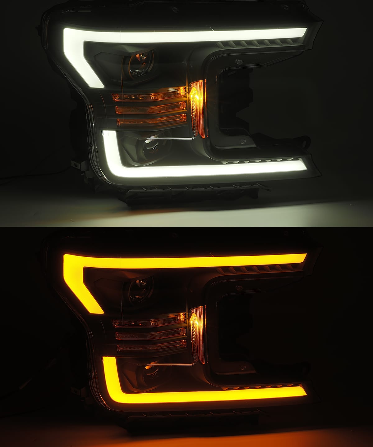 AlphaRex -Projector Headlights Plank Style Design Matte Black