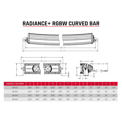 RIGID Industries -Radiance+ Curved 40 Inch RGBW Light Bar