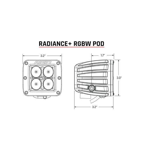 Radiance+ RGBW Lighting Pods by Rigid Industries - Pair