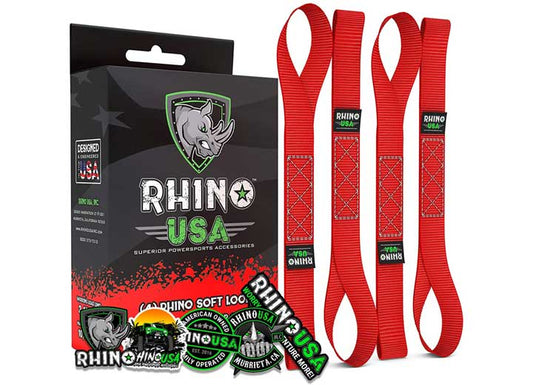RED SOFT LOOPS MOTORCYCLE TIE-DOWN SET (4-PACK) - 1.7IN X 17IN