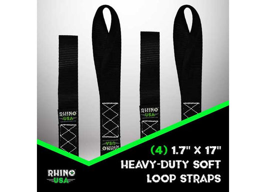 RED SOFT LOOPS MOTORCYCLE TIE-DOWN SET (4-PACK) - 1.7IN X 17IN