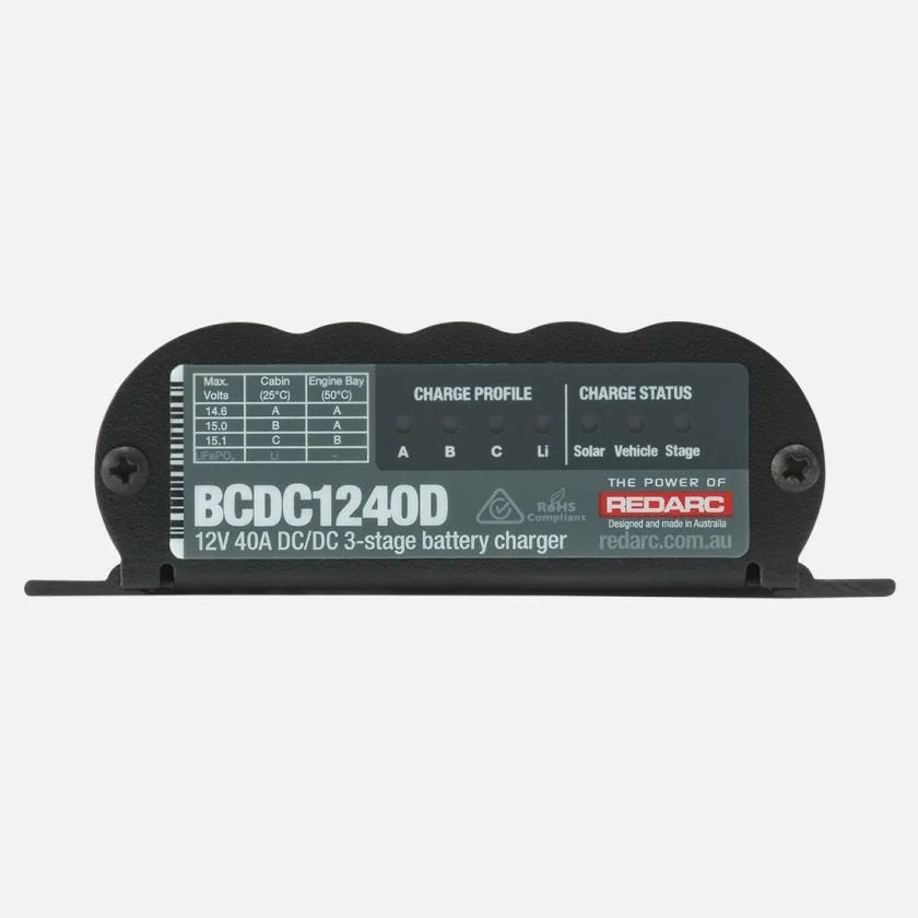 Redarc BCDC Classic 40A In-Vehicle DC Battery Charger - Dual Input, MPPT Solar Regulation, and Rugged Off-Road Power Solution