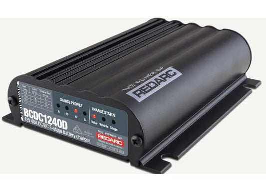 Redarc BCDC Classic 40A In-Vehicle DC Battery Charger - Dual Input, MPPT Solar Regulation, and Rugged Off-Road Power Solution