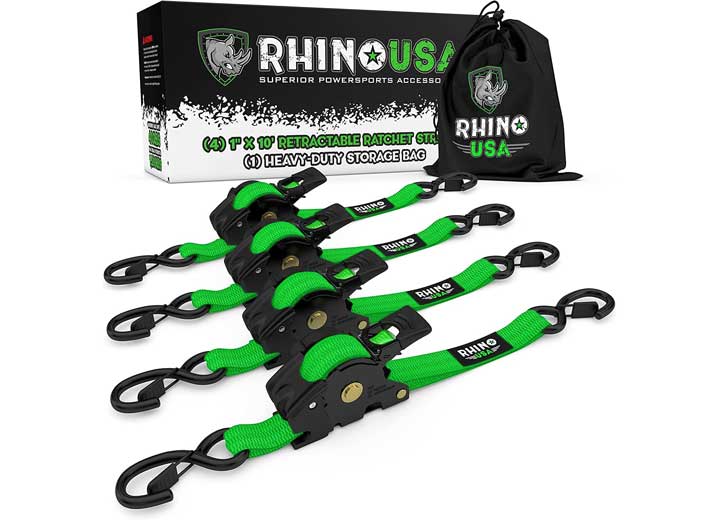 Rhino USA Retractable Ratchet Straps