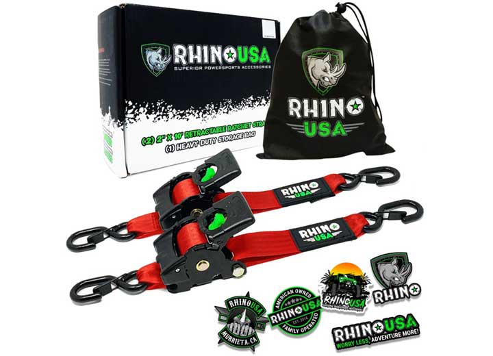 Rhino USA Retractable Ratchet Straps