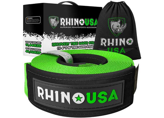 Eco-Friendly Recovery Tree Saver Strap - 4" x 10' Green Rhino USA