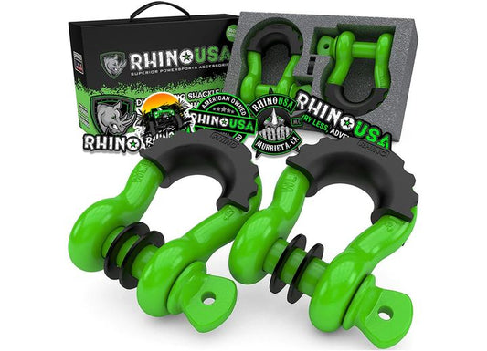Heavy-Duty 3/4IN D-Ring Shackle Kit for Towing and Rigging Rhino USA