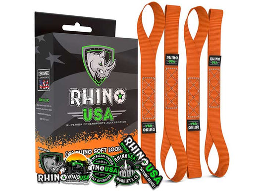 Orange Soft Loops Motorcycle Tie-Down Set - 1.7" x 17" (4-Pack) Rhino USA