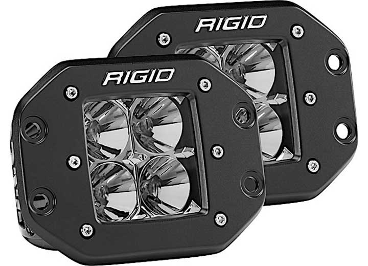 Rigid D-Series Pro LED Flood Lights - Universal Flush Mount Pair in Black