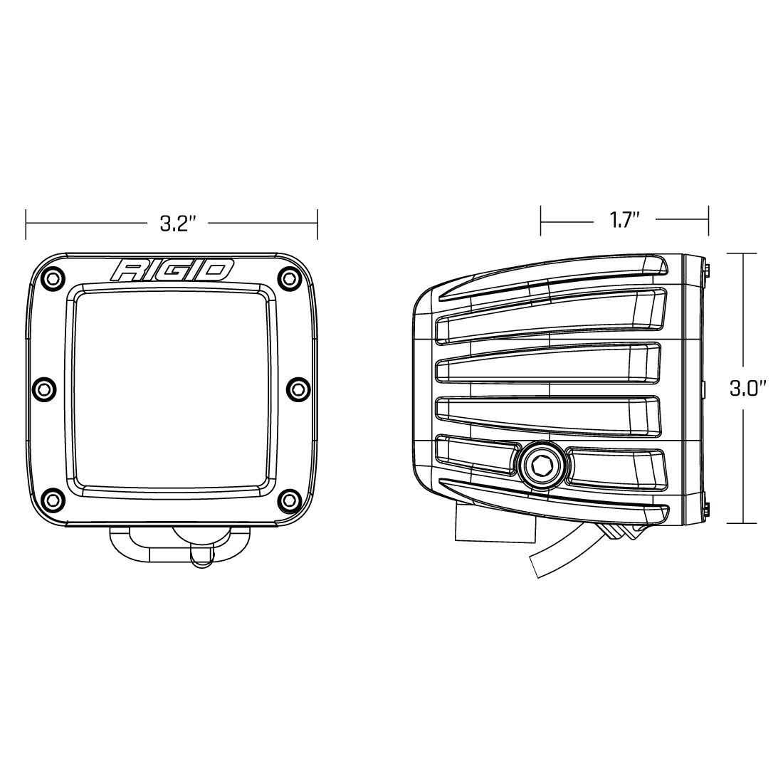 Rigid Industries - Rigid Industries D - Series PRO SAE White Fog Light Pair