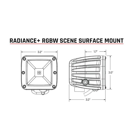 Rigid Industries Radiance+ RGBW Surface Mount Lighting Kit - Pair