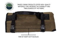 Durable Waxed Canvas Tool Roll Bag with Handle and Straps - #16 Heavy-Duty Design