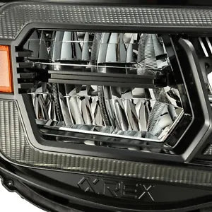 AlphaRex USA 05-11 Toyota Tacoma LUXX-Series LED Crystal Headlights Alpha-Black - Sequential Turn Signals & DRL