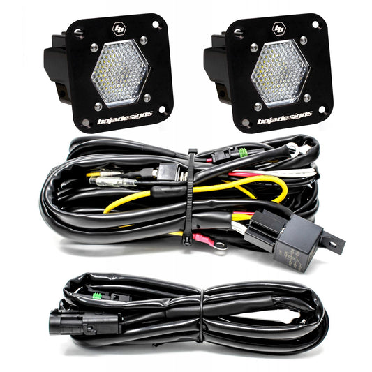 S1 BLACK FLUSH MOUNT LED AUXILIARY LIGHT POD REVERSE KIT(WORK/SCENE;CLEAR)