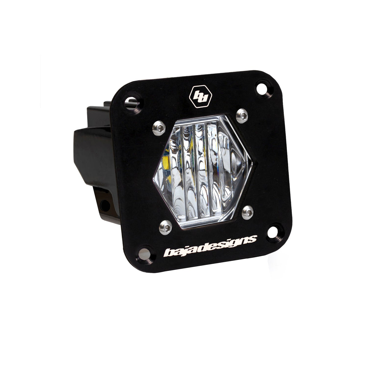 Baja Designs -S1 Black Flush Mount LED Light Pod (Wide Cornering; Clear)