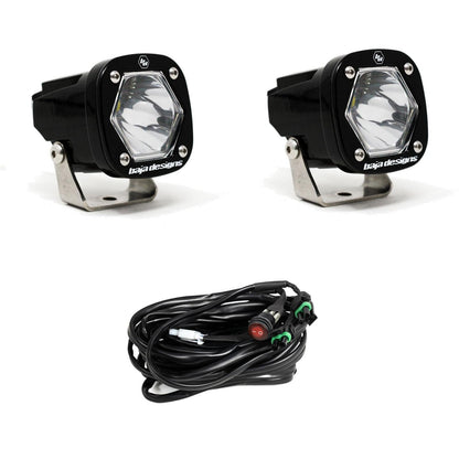 Baja Designs -S1 Black LED Light Pod Pair (Spot; Clear)