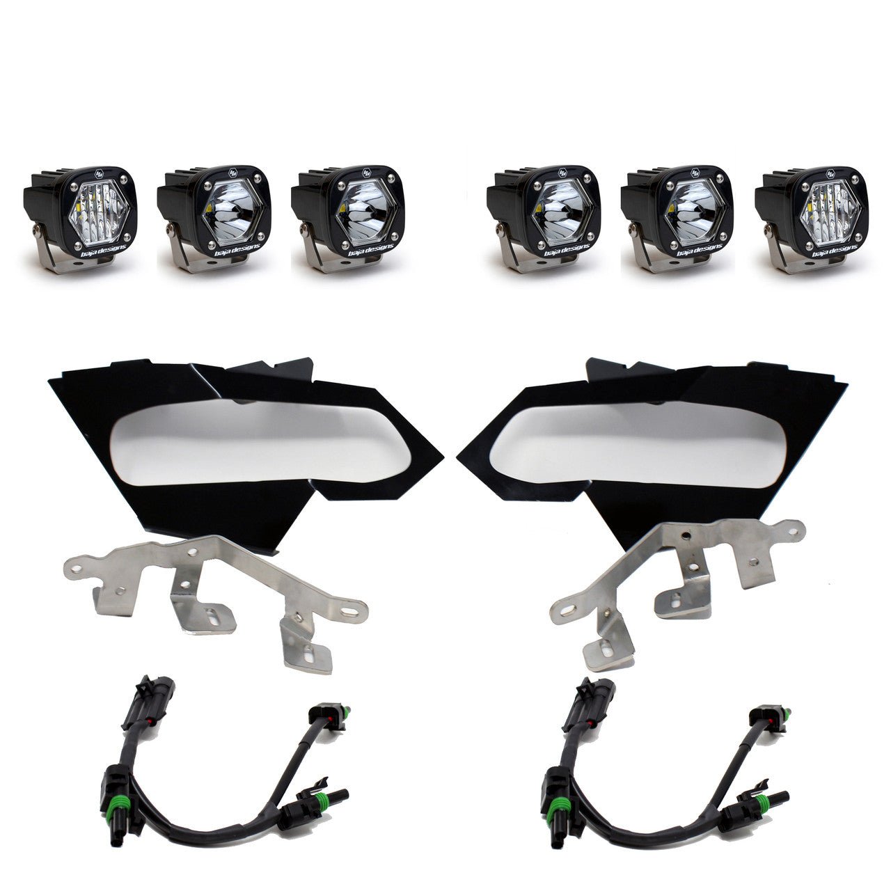 Baja Designs Can-Am S1 Triple LED Headlight Kit (Clear - Multi-Pattern)