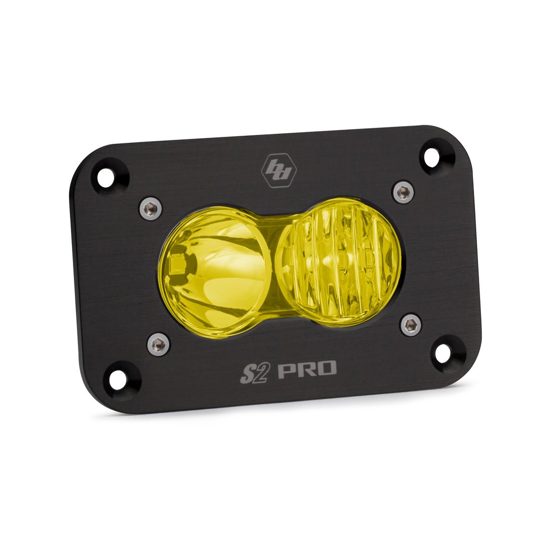 Baja Designs S2 Pro Black Flush Mount LED Auxiliary Light Pod (Amber - Driving/Combo)