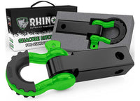 Green D-Ring Shackle Hitch Receiver for Heavy-Duty Towing