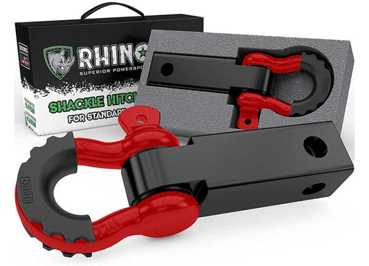 Red D-Ring Shackle Hitch Receiver for Heavy-Duty Towing