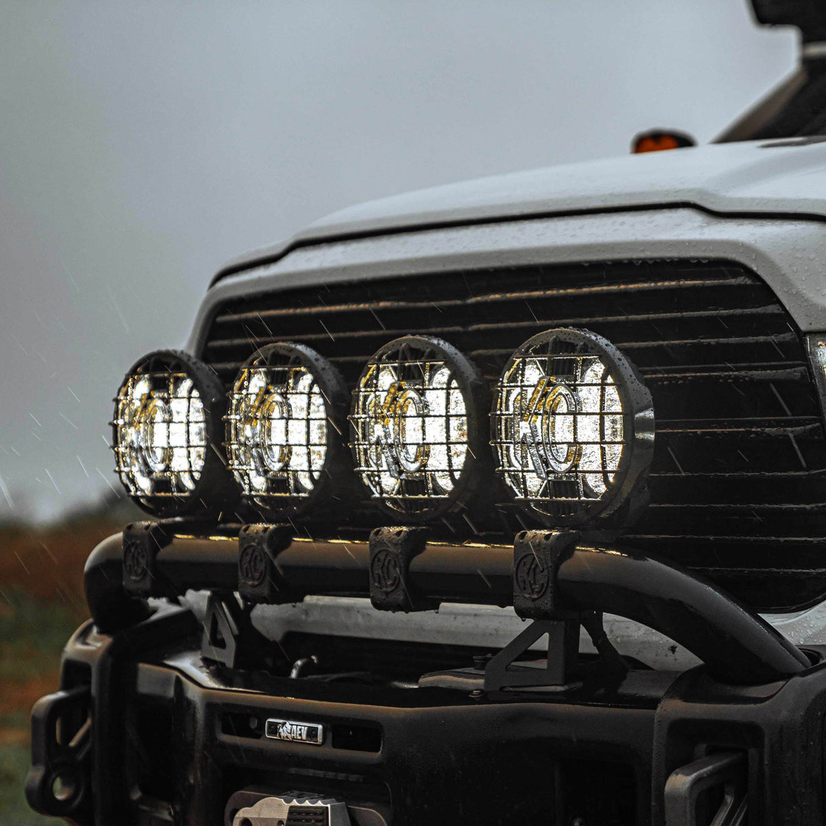 KC HiLiTES - SlimLite 8" LED - Stone Guard - Black
