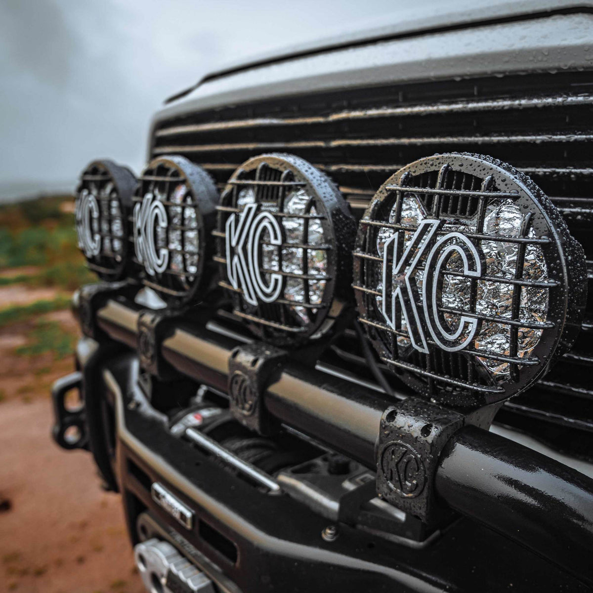 KC HiLiTES - SlimLite 8" LED - Stone Guard - Black