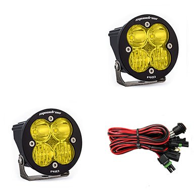 Baja Designs Squadron-R Pro Black LED Auxiliary Light Pod Pair (Amber - Driving/Combo)