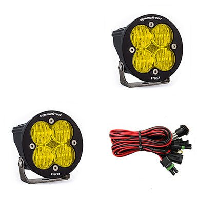 Baja Designs Squadron-R Pro Black LED Auxiliary Light Pod Pair (Amber - Driving/Combo)