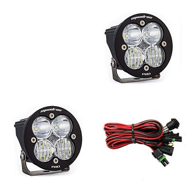 Baja Designs Squadron-R Pro Black LED Auxiliary Light Pod Pair (Clear - Driving/Combo)