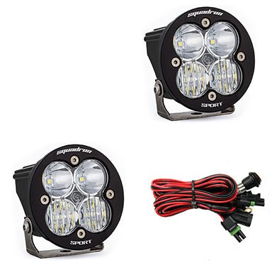 Baja Designs Squadron-R Sport Black LED Auxiliary Light Pod Pair (Clear - Driving Combo)