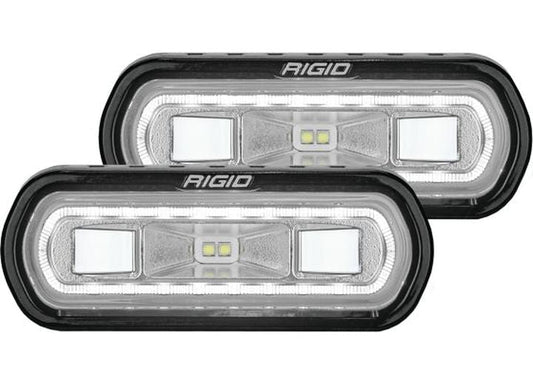 SR-L Series 3 Wire Off-Road LED Light Pod Set with Stylish White Halo Mount