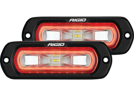 SR-L Series Off-Road LED Light Pod with Red Halo - High-Performance Flush Mount for Ultimate Visibility