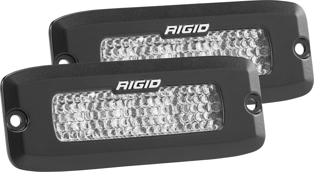 RIGID Industries - SR - Q Series PRO, Flood Diffused, Flush Mount, Black Housing, Pair