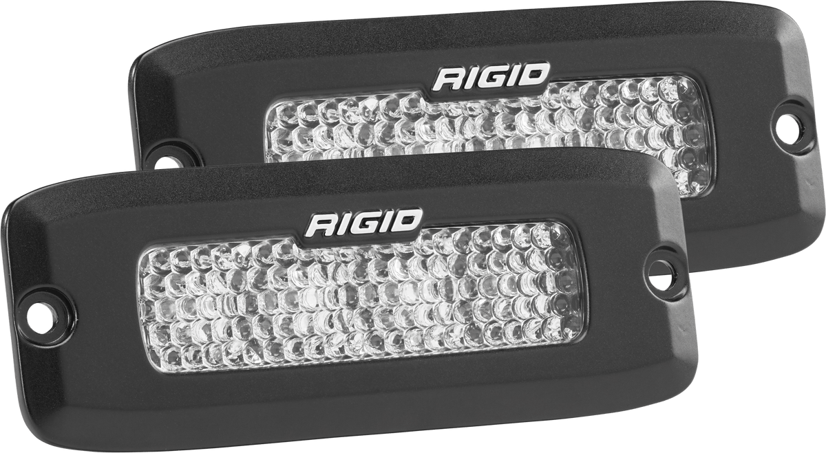RIGID Industries - SR - Q Series PRO, Flood Diffused, Flush Mount, Black Housing, Pair