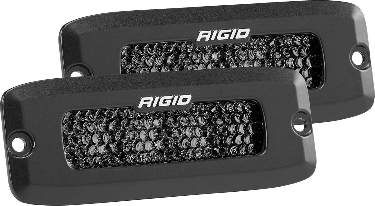 RIGID Industries - SR - Q Series PRO Midnight Edition, Spot Diffused, Flush Mount, Pair
