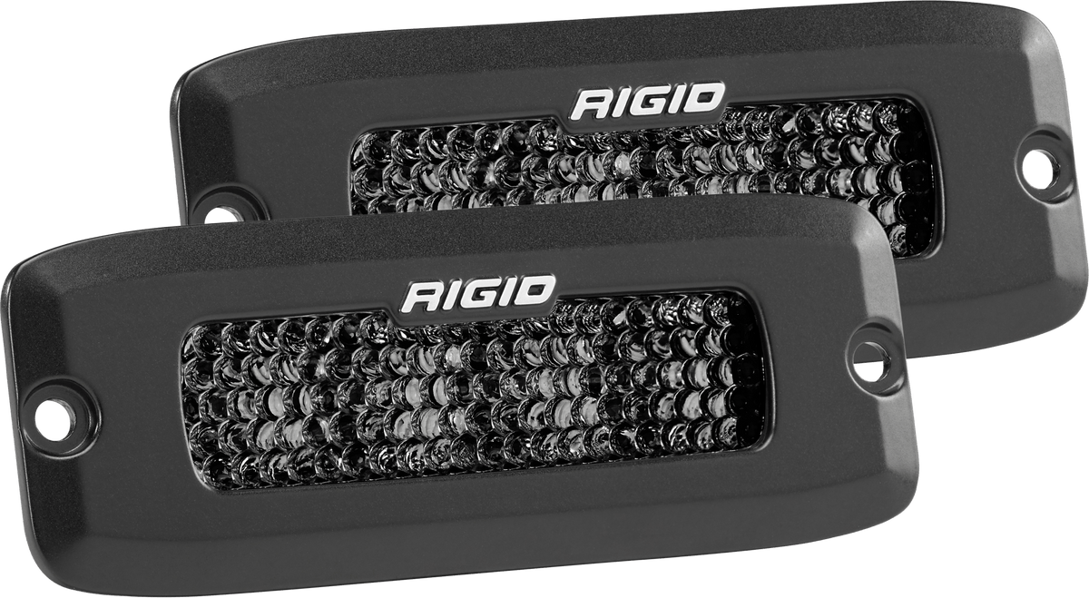 RIGID Industries - SR - Q Series PRO Midnight Edition, Spot Diffused, Flush Mount, Pair