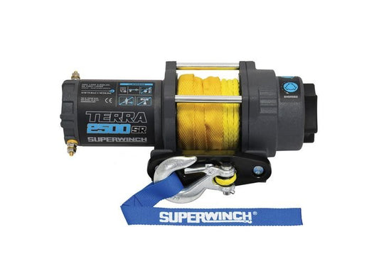 Superwinch Terra 2500SR Powersports Winch with Synthetic Rope - 2,500 lbs Lightweight Recovery for ATVs and UTVs